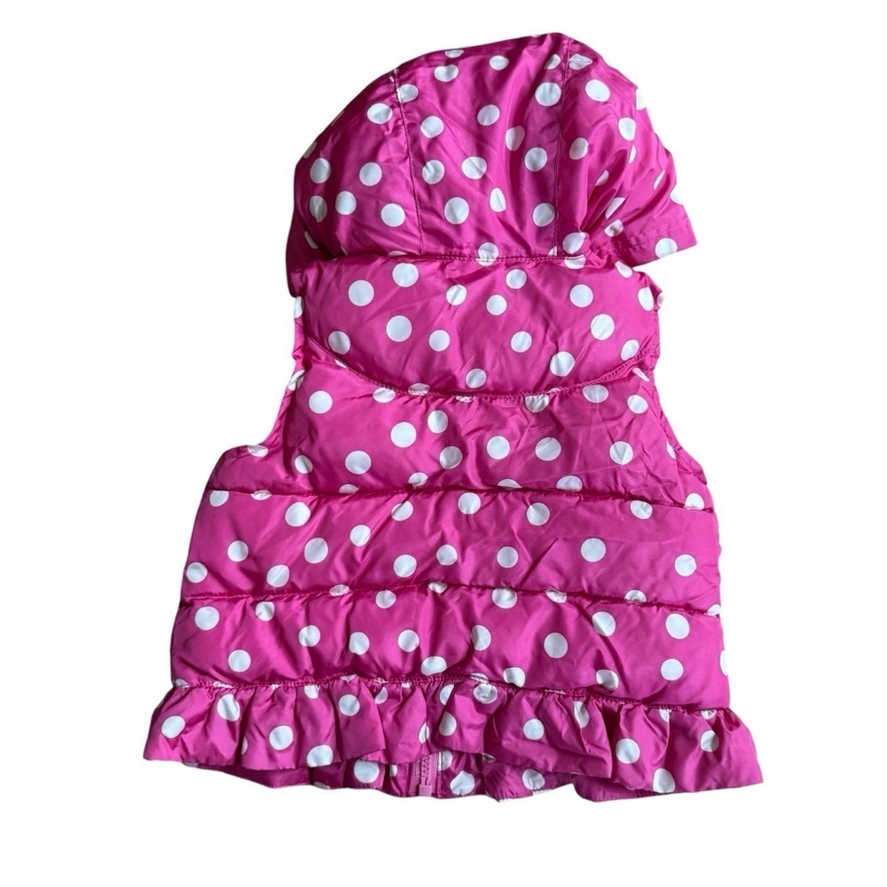 Gymboree pink Polka Dot Vest Puffer W/ Hood Sleeveless Girls 2T-3T - Picture 2 of 3